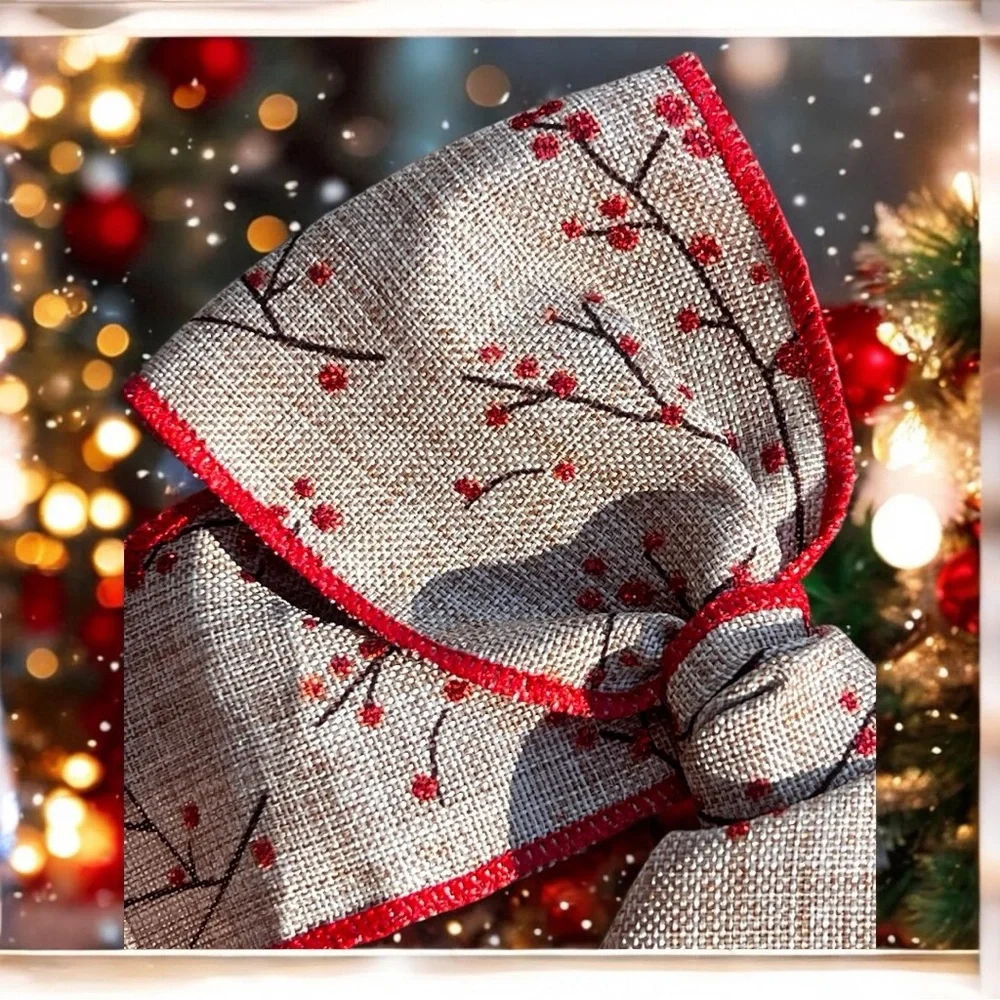 Holiday Bow Hair Clip for Kids - Red and Tan